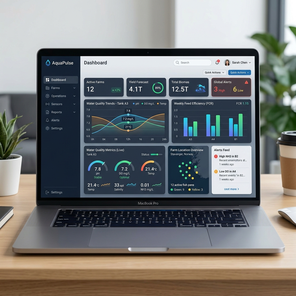 AquaControl Enterprise Dashboard Mockup